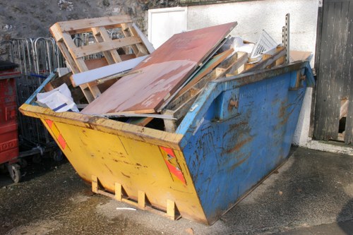 Professional waste management team at work